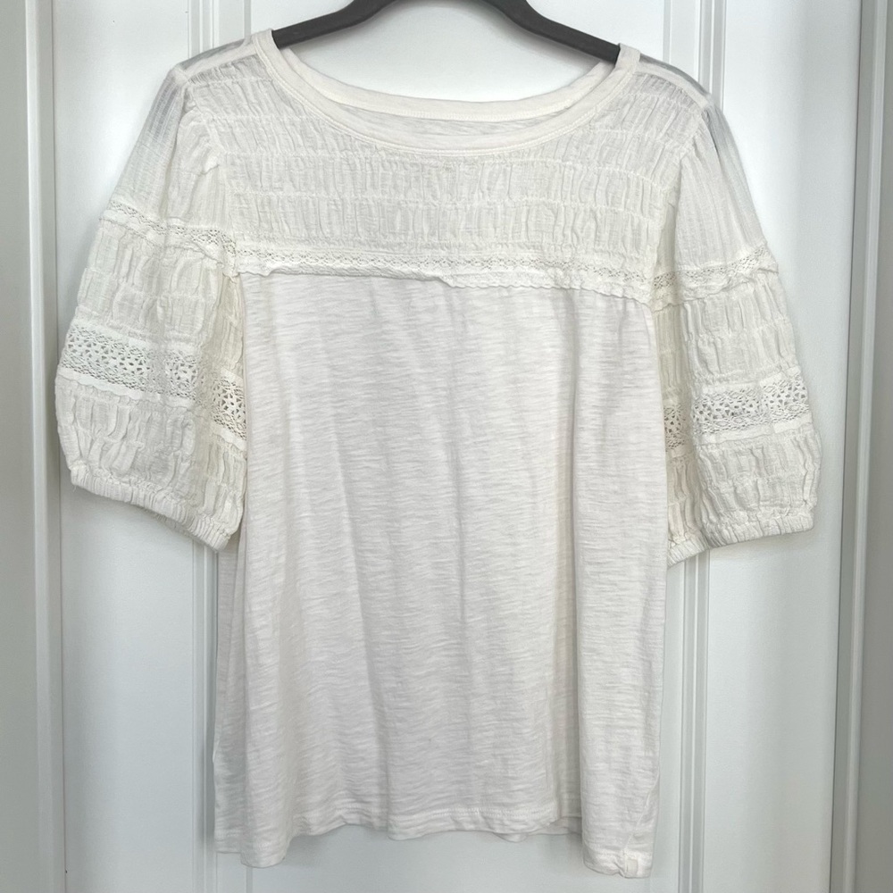 LOFT Cream Lace Detail Blouse